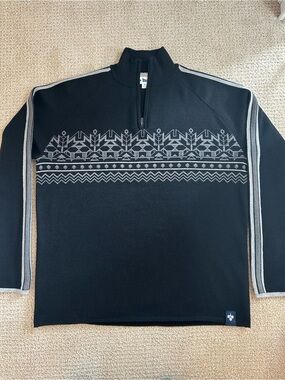 Meister Nordic Ski Sweater Design in Black and Gray Mens Size XL
